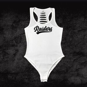 White Las Vegas Raider Script Football Team bodysuit Outfit GF/mom/mothers gift